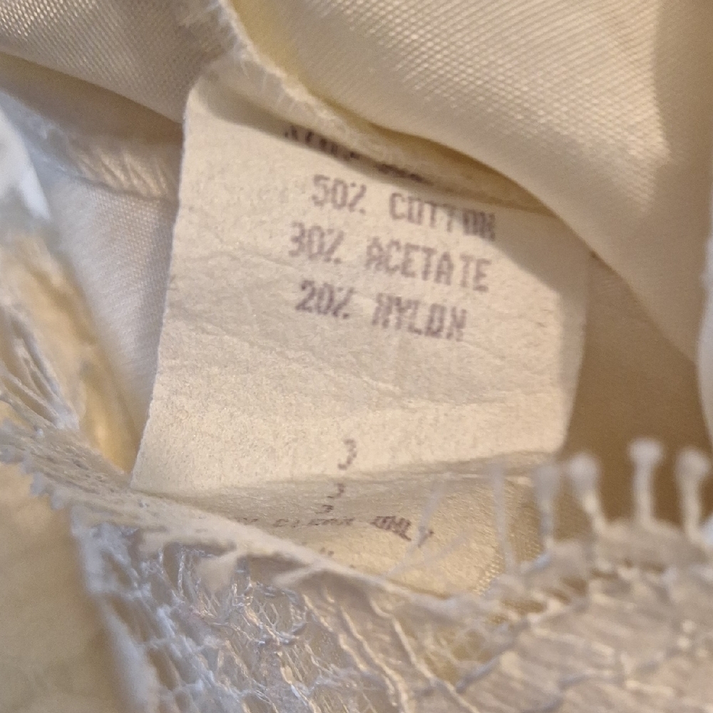 Vintage Cream Embroidered Beaded Whimsygoth Crop Top, Sz 2, NWOT - Picture 15 of 16